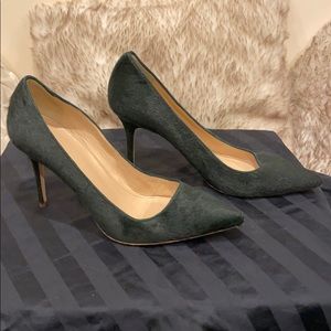 J.Crew Emerald Green Calf-hair Heels